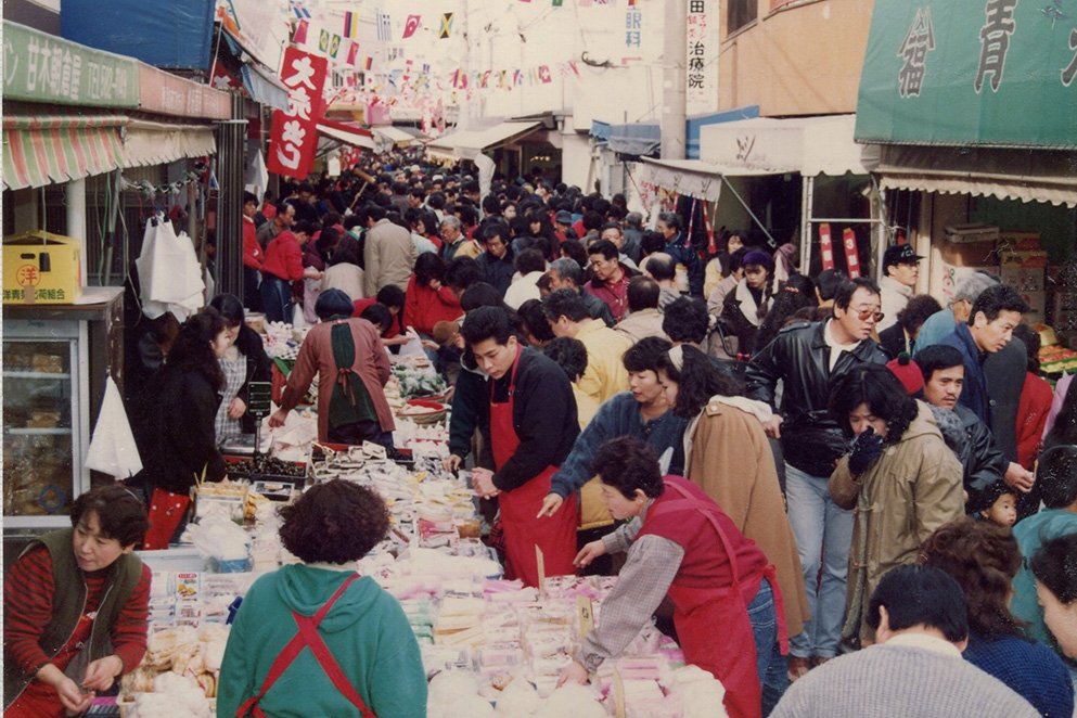 1980年頃、福岡県春日市「春日原朝市」