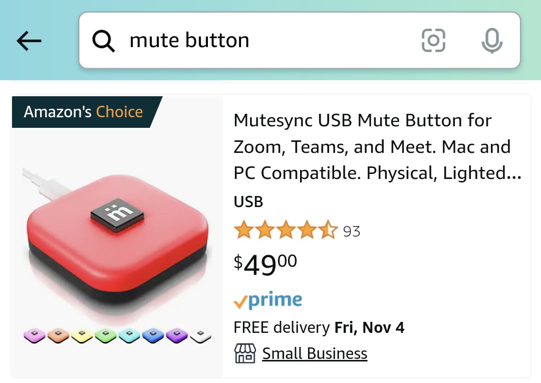 Hey, we're Amazon's choice! Sporting 4.5 stars, we're proud of the success we've had selling through Amazon. 

Looking for the perfect gift for your coworker, employee, or remote working parent? Find mutesync on Amazon while supplies last. 
 #remotelife #zoom #giftideas