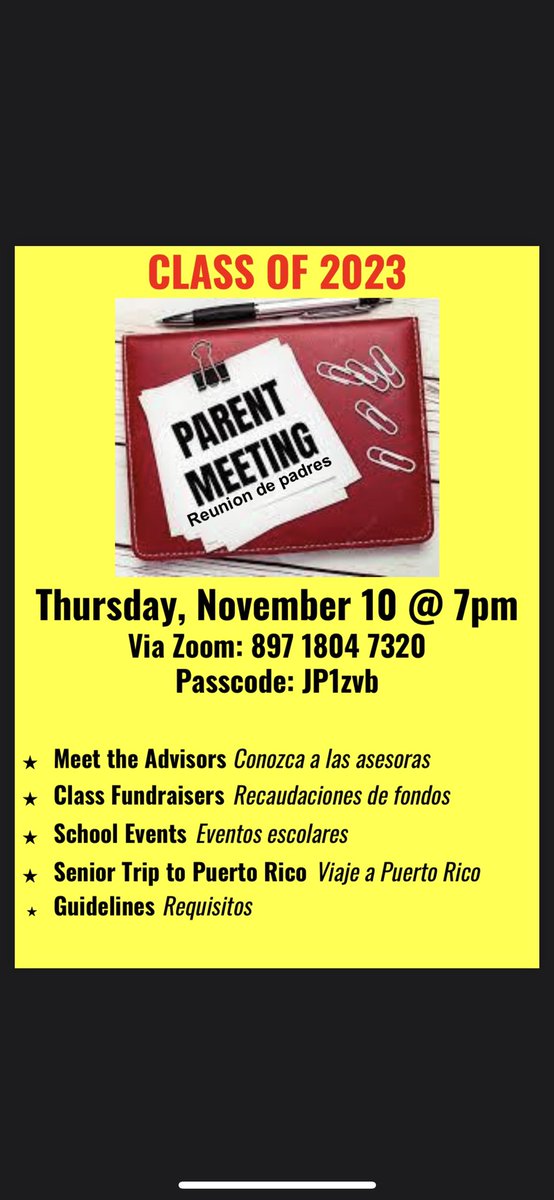 iHeartENL's tweet photo. PARENTS OF SENIORS… JOIN US! @STorresELA 🎉 https://t.co/JcGbEWg5gr