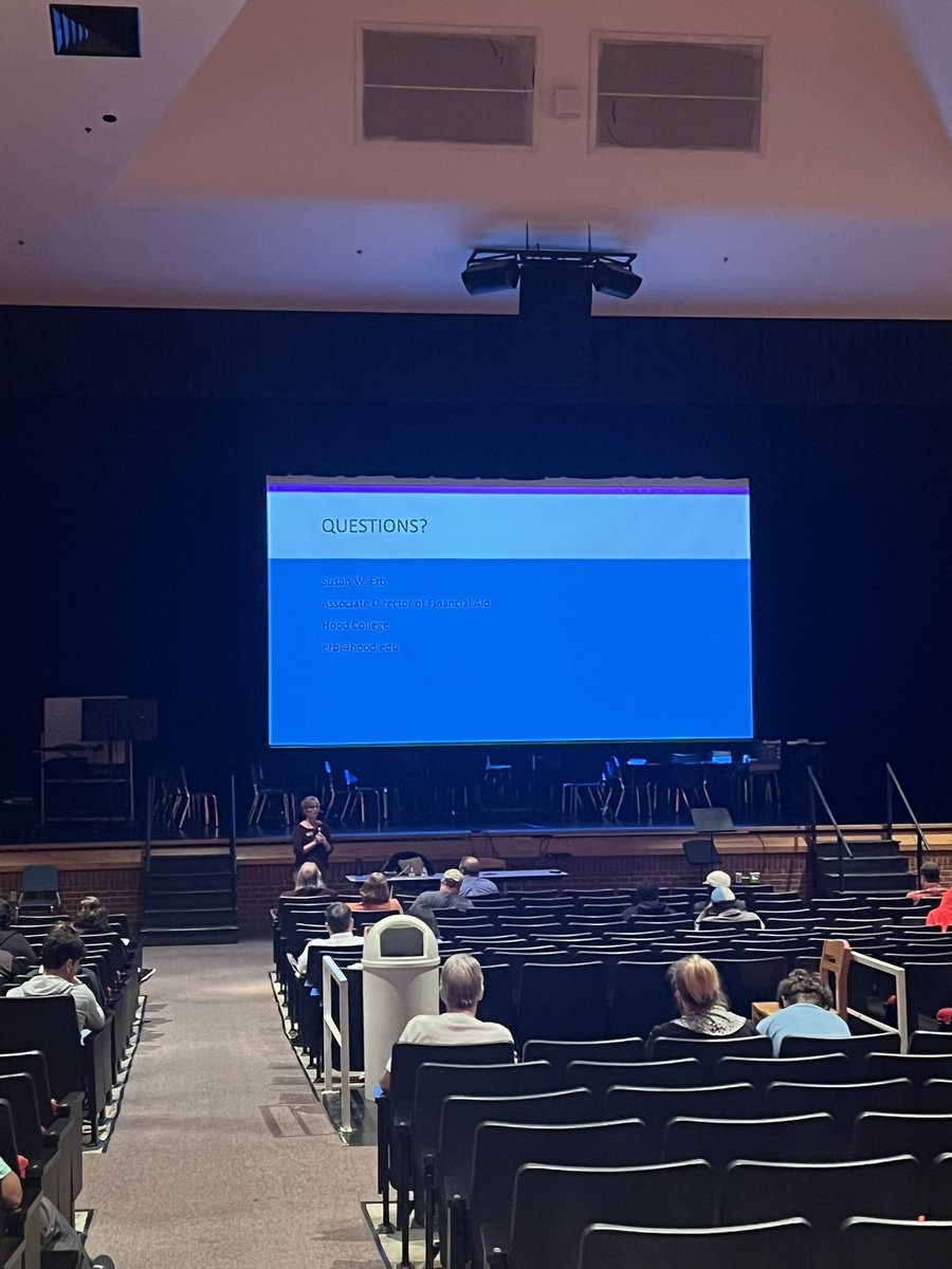 Financial Aid Night! Thank you <a href="/hood_college/">Hood College</a> for Mrs. Erb - she is wonderful! #FinAid 🧑🏽‍🎓👩🏼‍🎓❤️🤍<a href="/WCPSCounseling/">WCPS School Counseling</a> <a href="/folkonfire/">Karen Folk</a> <a href="/DlMarriott/">DL Marriott</a>
