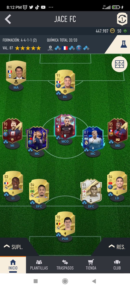 comunidadurbe's tweet photo. @JuniorSintress Hola Junior, mbappe y renato los tengo transferible, mendy, courtois y hakimi igual, me recomiendas venderlos a todos y quedarme con un equipo instra pero sin química para lo del mundial? O espero que suban mas? Cuando recomiendas vender? https://t.co/K3sSAWRTnM