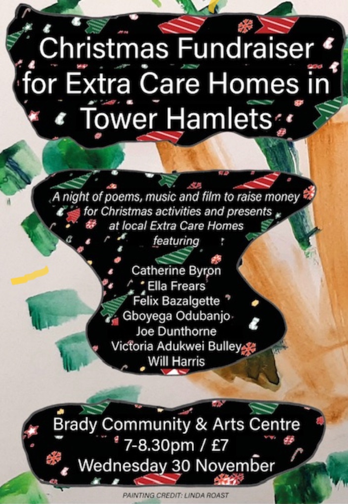Anna Selby (@anna_selby) on Twitter photo 🌲My lovely friend Will Harris has organised a Christmas fundraiser for the local care home he works at in London. You can book here: bit.ly/3fw2BT2 🎁 or donate. Readings from <a href="/victoriaadukwei/">naa adukwɛi</a> <a href="/EllaFrears/">Ella Frears</a> <a href="/joedunthorne/">joe dunthorne</a> <a href="/OdubanjoGboyega/">Gboyega Odubanjo</a> + more 🎄 🌲My lovely friend Will Harris has organised a Christmas fundraiser for the local care home he works at in London. You can book here: bit.ly/3fw2BT2 🎁 or donate. Readings from <a href="/victoriaadukwei/">naa adukwɛi</a> <a href="/EllaFrears/">Ella Frears</a> <a href="/joedunthorne/">joe dunthorne</a> <a href="/OdubanjoGboyega/">Gboyega Odubanjo</a> + more 🎄
