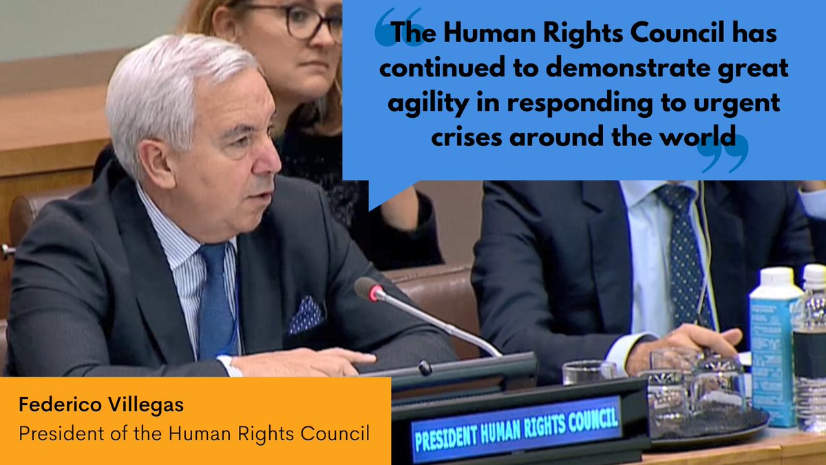 Human Rights Council president @FVillegasARG presented the annual report of the Council before the 3rd Committee of the @UN General Assembly on 2 November 2022. WATCH ▶️ youtu.be/G4_S04Uj5GM