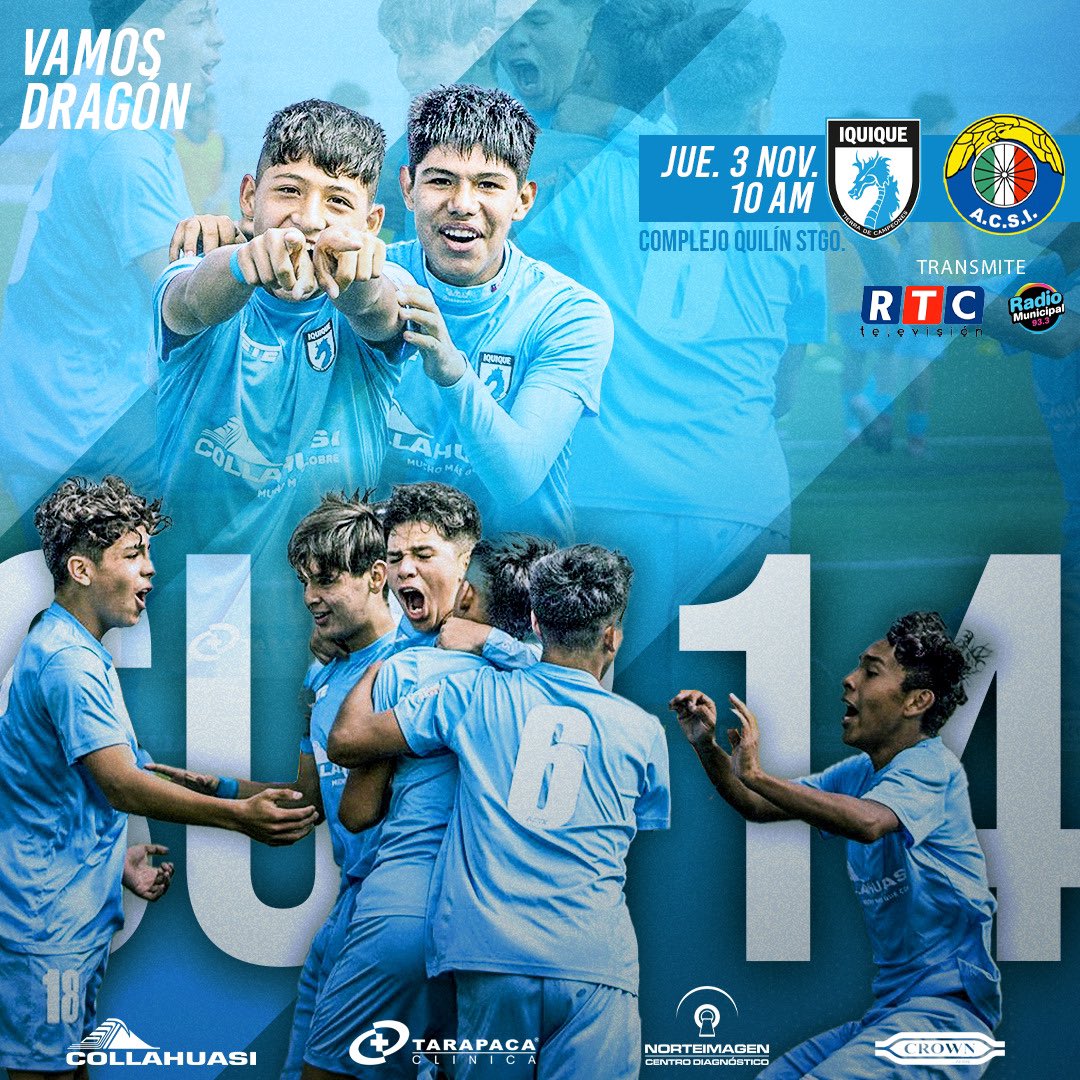 🐲 #FormativoInfantil | Mañana a las 10 AM será el turno de disputar los cuartos de final para la categoría Sub-14 🆚 Audax Italiano.

#VamosDragones🐲⚽️