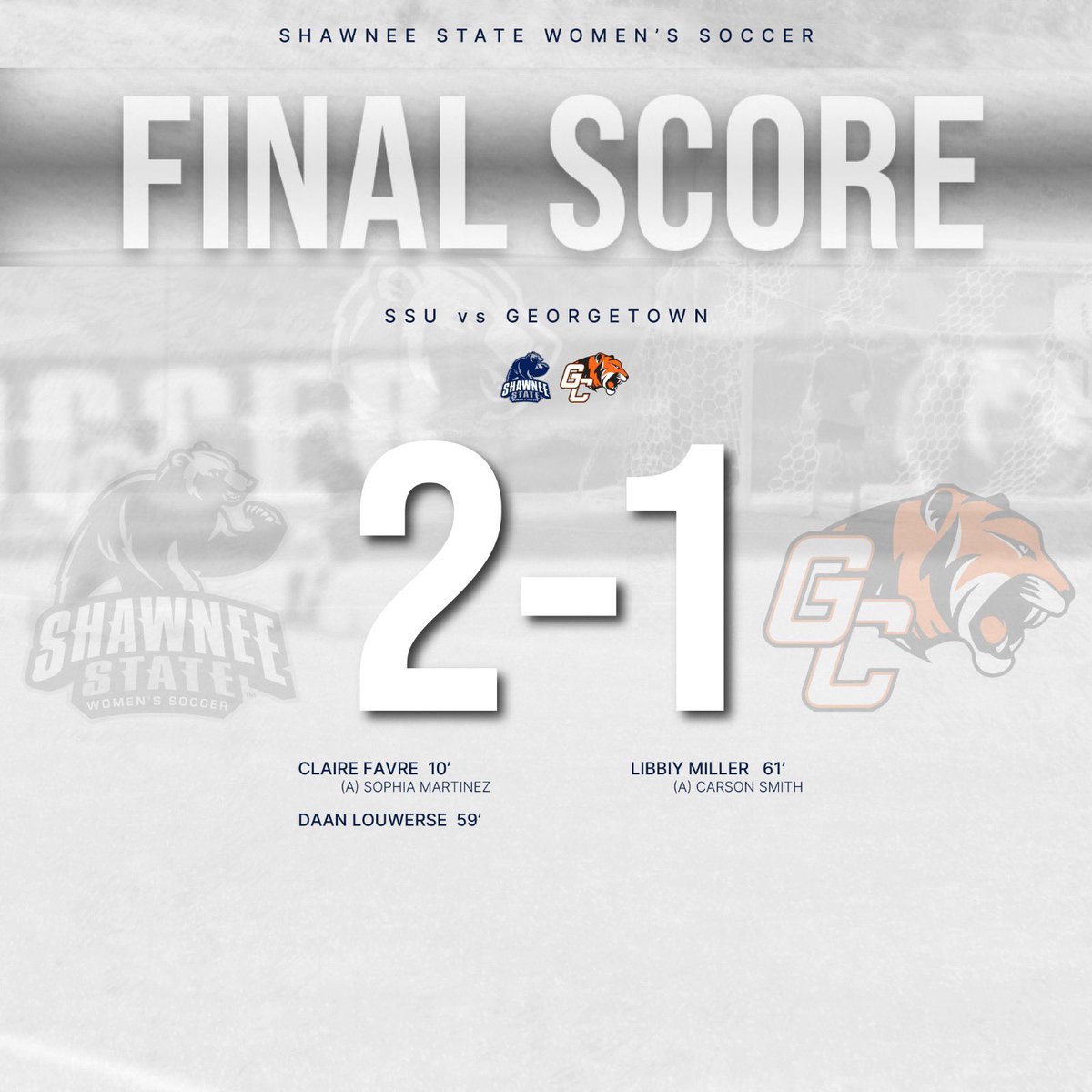 Final score of today’s match! Thank you to everyone who came out to support or watched live! We move on in the tournament, and will next play this Friday! #gobears