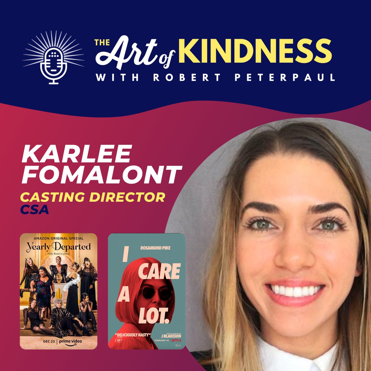 robpeterpaul's tweet photo. Surprise! 🎉 

We have a bonus episode of The Art of #Kindness podcast tomorrow with Casting Director Karlee Fomalont. Trust me, when I say you won't want to miss this one, actors!

Thank you for being you, @karleefomo ❤️ https://t.co/9rlQU9wnKN