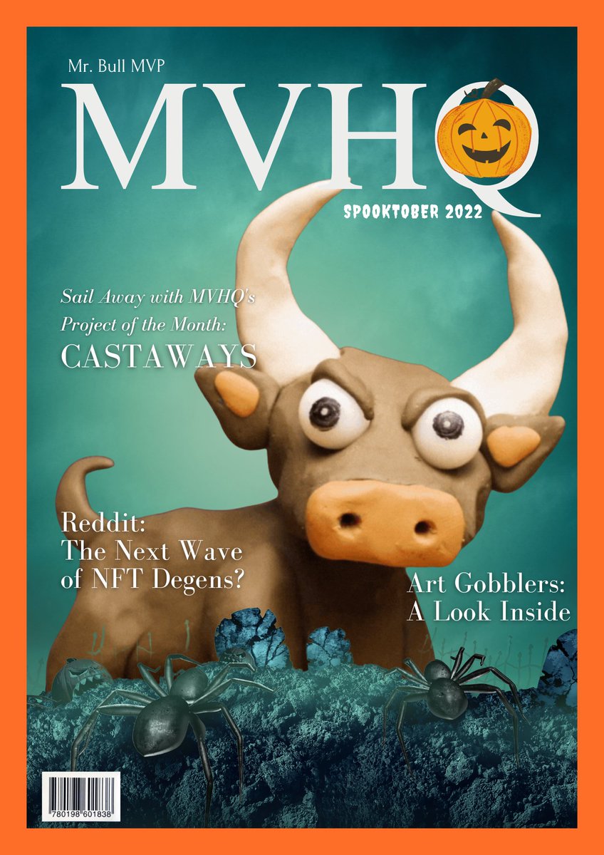 Congratulations to @0xMrBull for winning MVHQ MVP for October!🏆 Mr. Bull has taken this month by the horns with their consistent alpha posts and project call-outs, which have been very impactful to our community! Enjoy the magazine art cover by @degen_ze MVHQ Thanks You! 💙