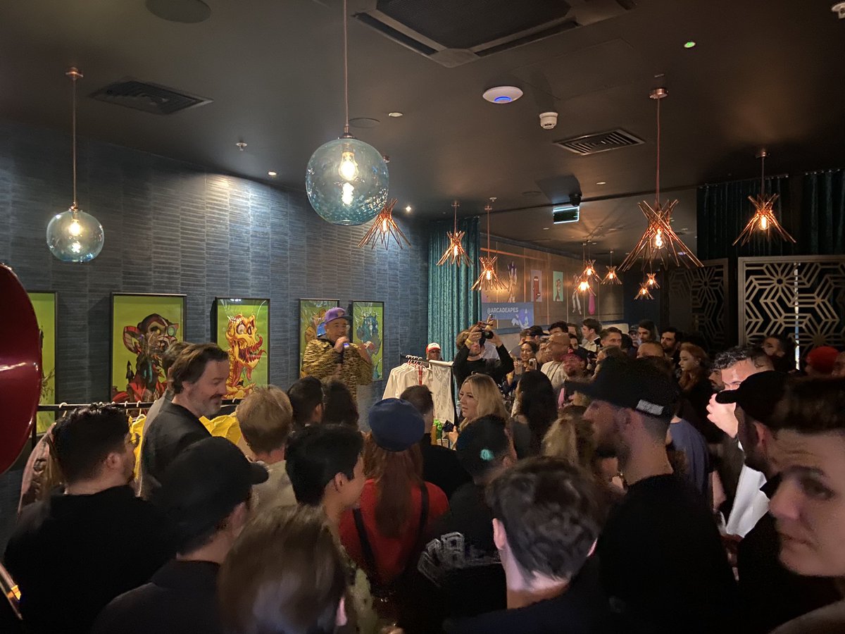 Loved the @SpottieWiFi event, was cool seeing all the @UKApeClub fam again. @AppliedPrimate killed it with the awesome scenery! Thanks for hosting @arcadeapes ps. happy birthday @_PPMan_ 😂 @BoredApeYC #BAYC