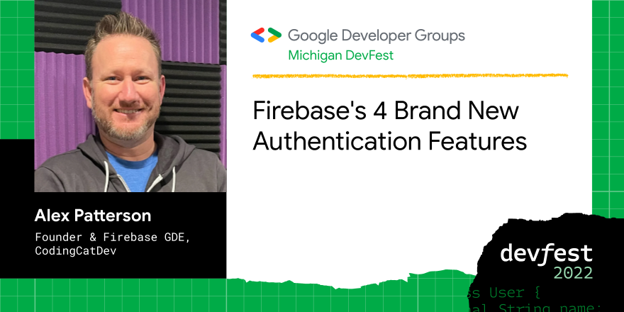 GDGAnnArbor's tweet photo. @codercatdev, Firebase Google Developer Expert and Founder at CodingCatDev is coming to the Michigan #DevFest in Detroit on 11/19. Alex will present “Firebase's 4 Brand New Authentication Features”. Learn more and get tickets now at https://t.co/CtNwytqjUh https://t.co/CNxVlhQcgh