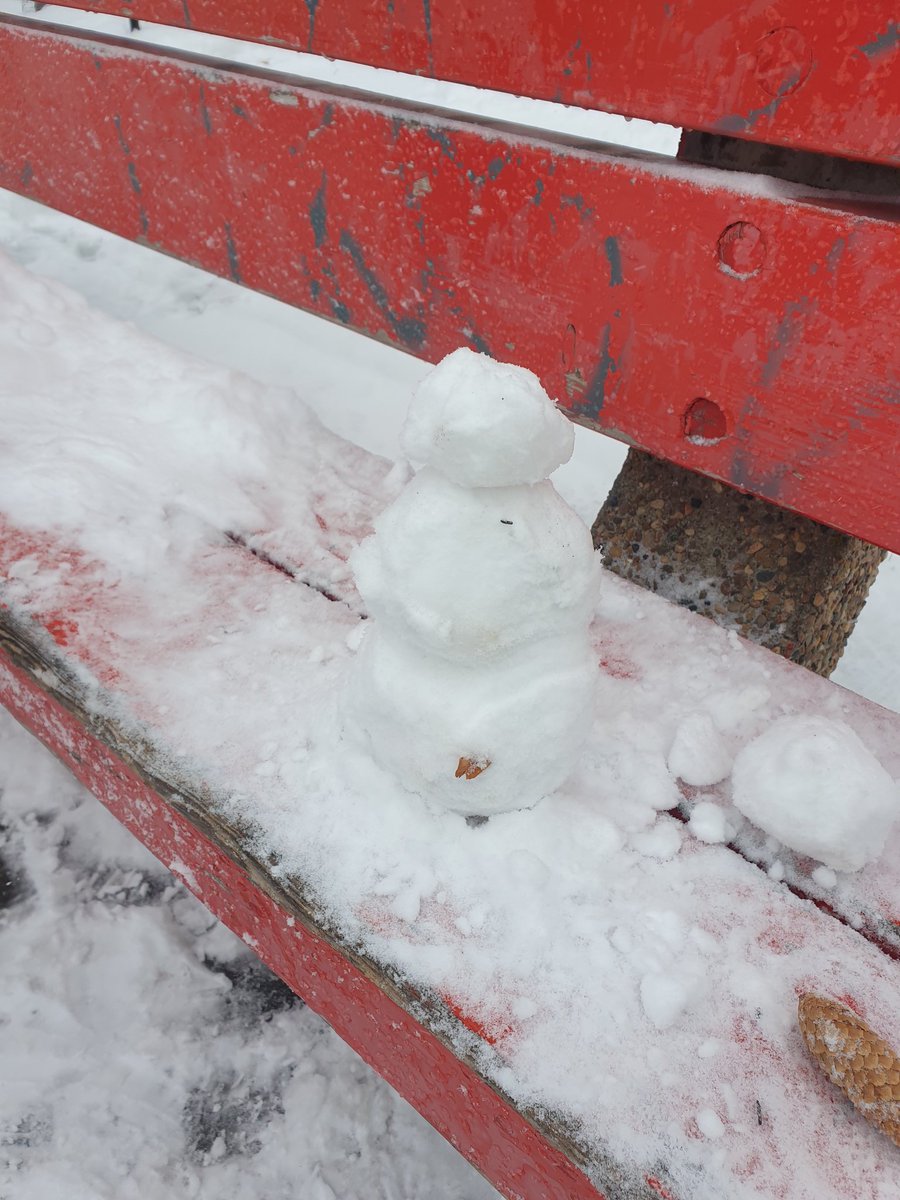 Snow! So much fun! 

Today the smallest snowman brought lots of joy!