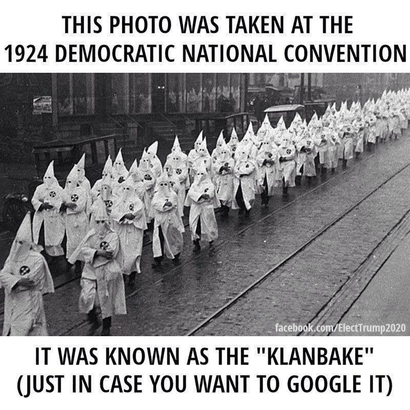 TuckerDaily8's tweet photo. @TNGodfodder That’s how the @DNC has always been. The party of the KKK https://t.co/wN6JZjl8vY