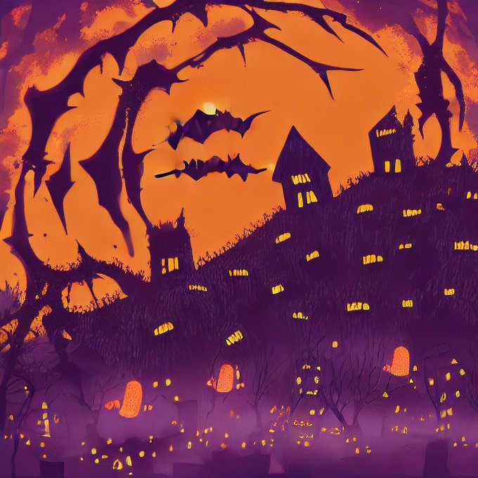 AIくんに描いてもらった背景完全にハロウィン理解しててすごない?? 