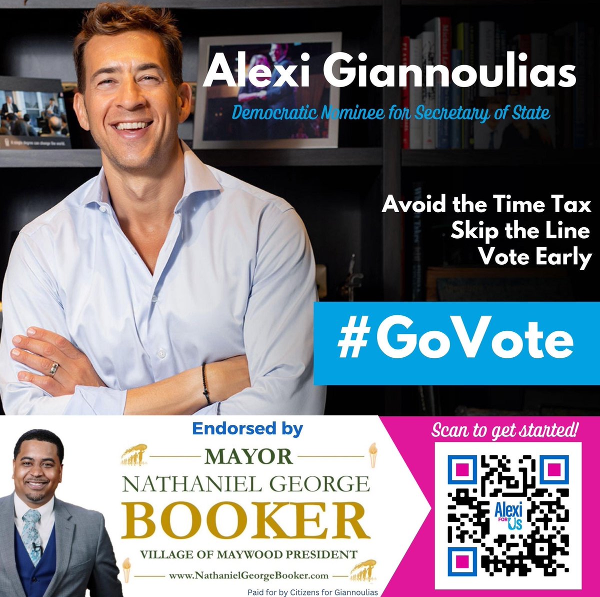 #Vote Early NOW
Weekdays: 9:00 am - 6:00 pm
Saturday: 9:00 am - 5:00 pm
Sunday: 10:00 am - 4:00 pm
•••••••••••••••
ᗰOᖇE IᑎᖴO ⬇️
Chicago: chicagoelections.gov/en/early-votin…

Suburbs: cookcountyclerkil.gov/elections/ways…

#VoteAlexi #ILVote #1weekaway #keepILblue
#GoVoteToday #Alexi4SoS