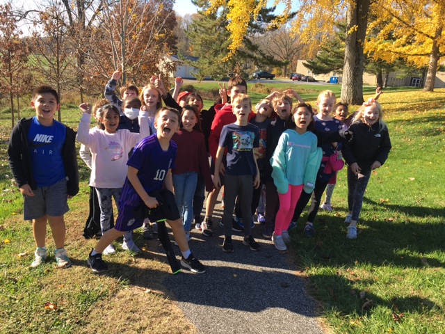 A beautiful November day and a walk on the trail for this third grade crew ☀️ #happyhillendale