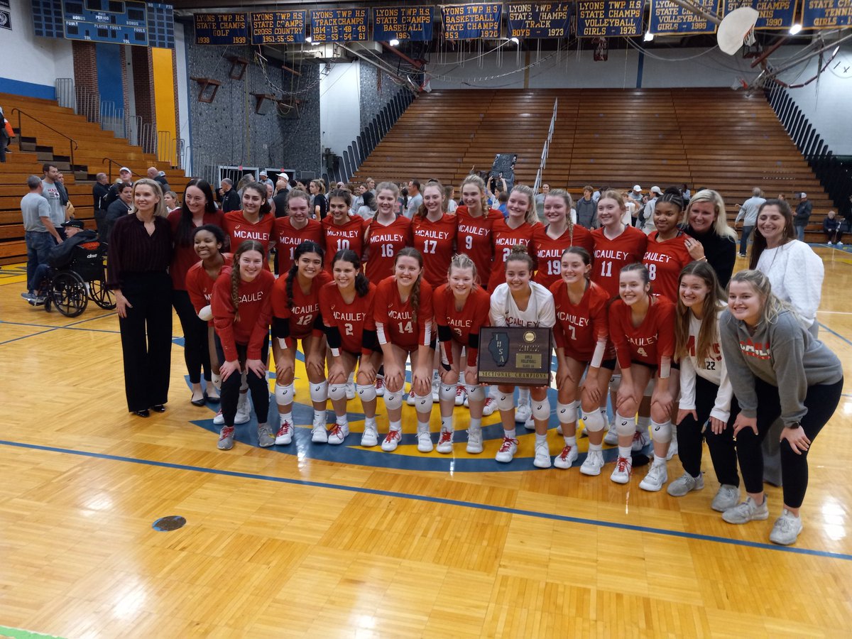Mother McAuley 29-25-25, Marist 31-12-11 Final @ Class 4A LT sectional final. Ellie White 24k, Mary Kate Sheehan 8k/4b, Sam Falk 16d, Gigi Navarrete 23d, Ellery Rees 4k/2b, Tess Hayes 21 asts, Olivia Klapp 10asts. McAuley DOMINANT over 2nd/3rd after dropping 1st set heartbreaker.