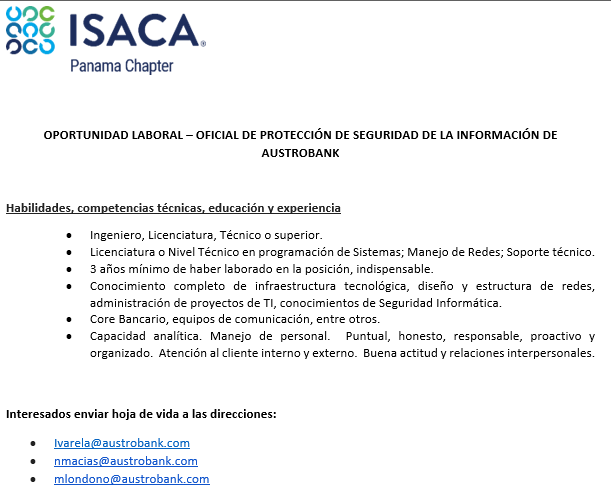 ISACA Panamá tweet media