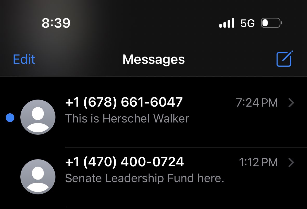 arthurbarfield's tweet photo. I wish Hershel Walker and Chuck Schumer would stop texting me https://t.co/FDiUs4E5YG