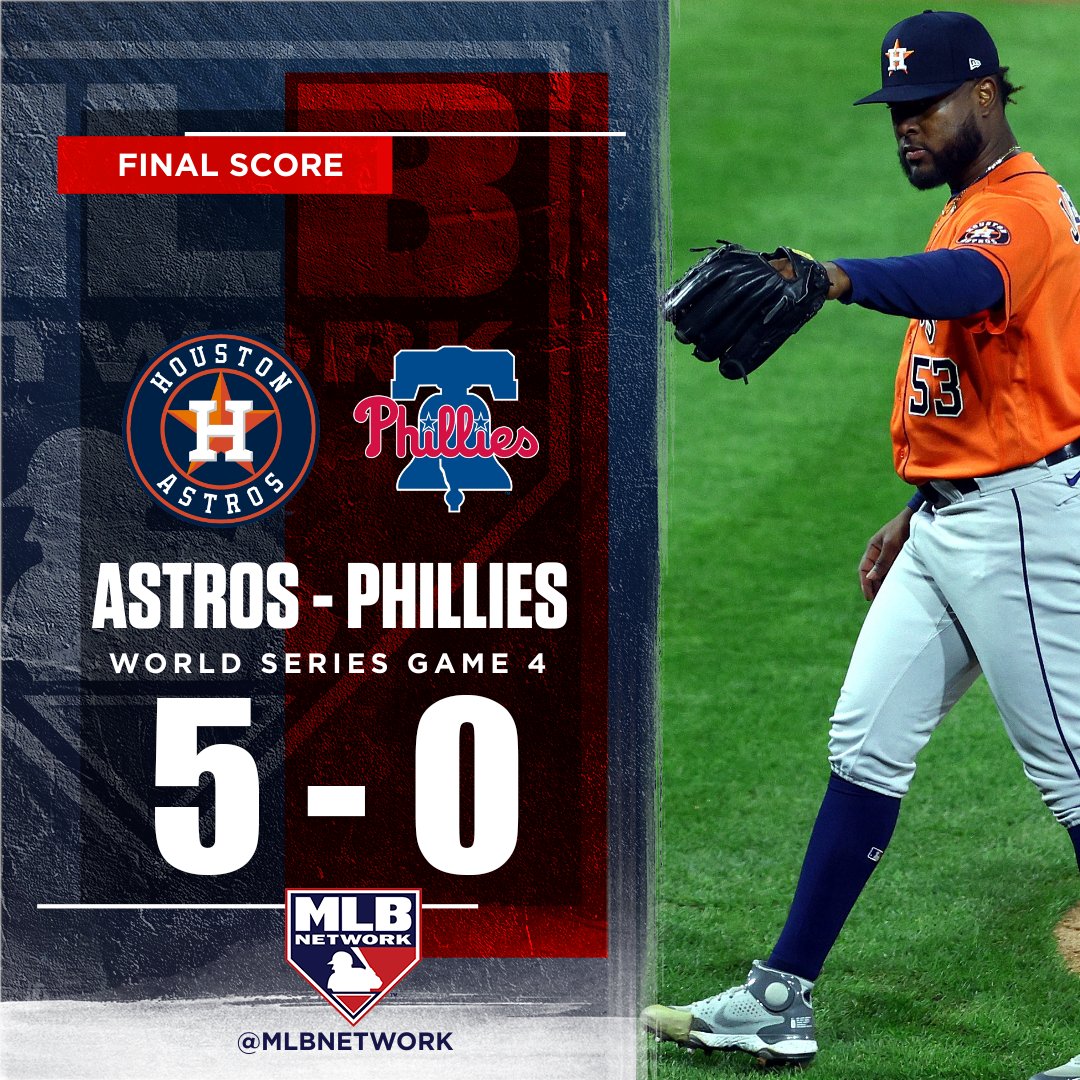 MLB Network on X: NO-HITTER COMPLETE 🔒 The @astros throw the second  no-hitter in World Series history as they shut down the Phillies! #LevelUp
