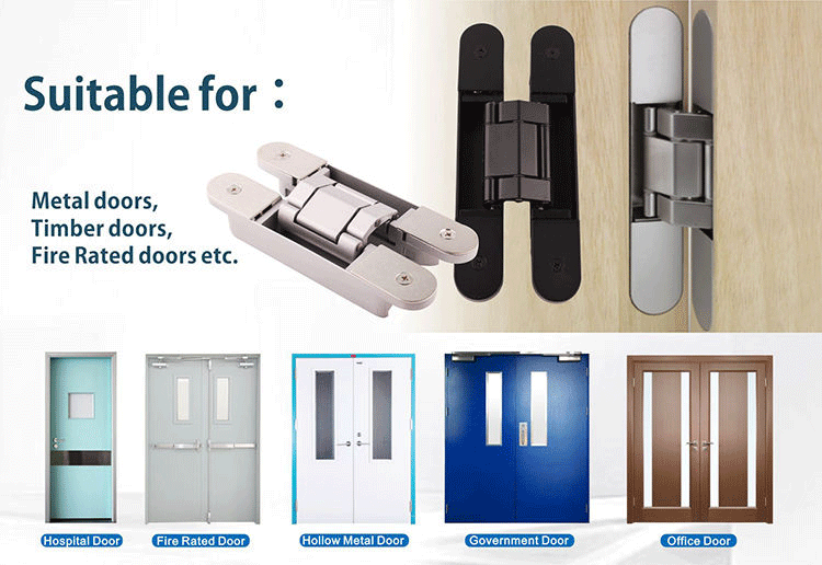 3D adjustable invisible hinge