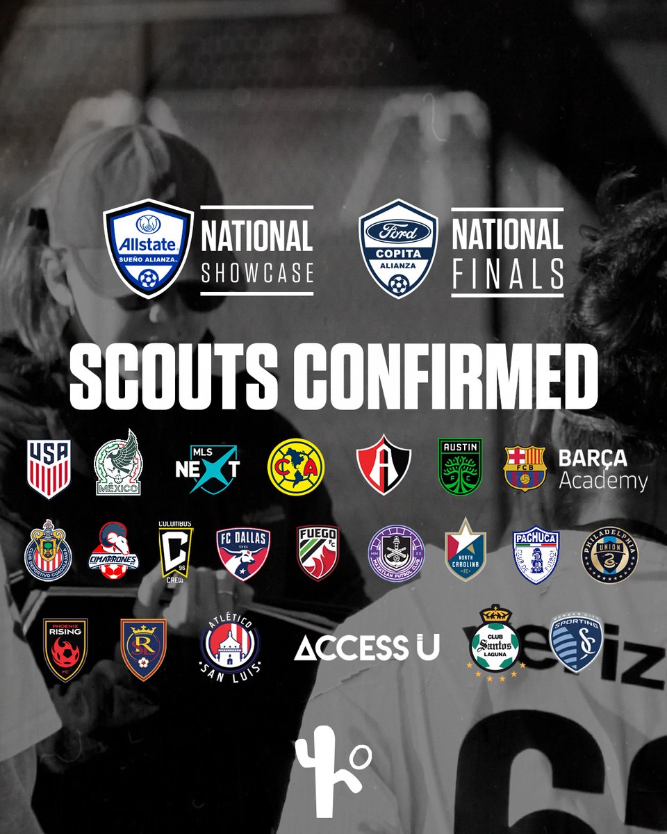 🔥¡Se viene algo Increíble!🔥

Más de 20 scouts estarán en National Finals y National Showcase buscando talento 🤯 ¿Estás listo para las visorías más importantes de Estados Unidos? 🤔⚽️ @fordlatino @allstate  

#AlianzaDeFutbol