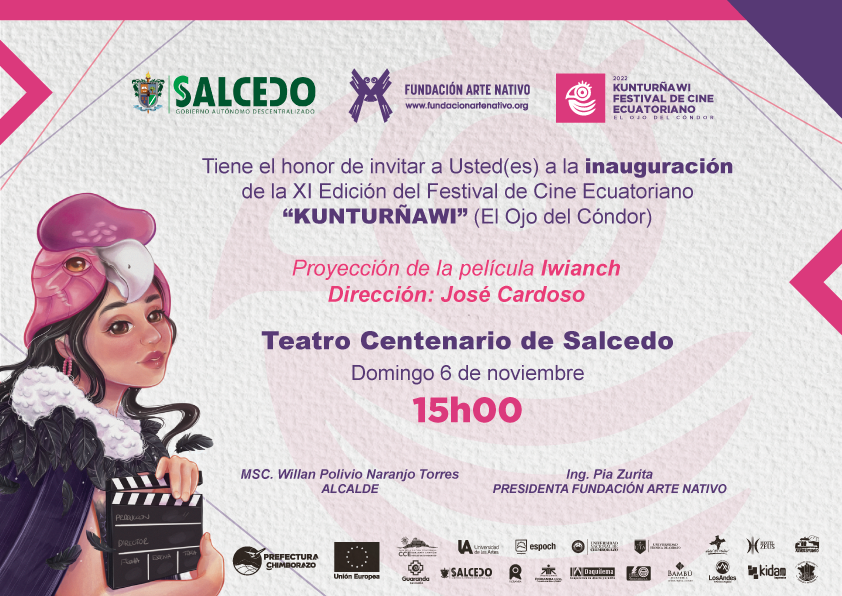 kunturnawicine's tweet photo. 🎬INAUGURACIÓN DEL XI FESTIVAL KUNTURÑAWI🎬con la proyección-foro de la película IWIANCH de José Cardoso, 90 min.
Sinopsis:Una enigmática presencia ronda la profundidad de la selva amazónica, donde un adolescente indígena Achuar ha desaparecido.
#Salcedo #TeatroCentenario #Kuntu https://t.co/DHoVNiJ0fP