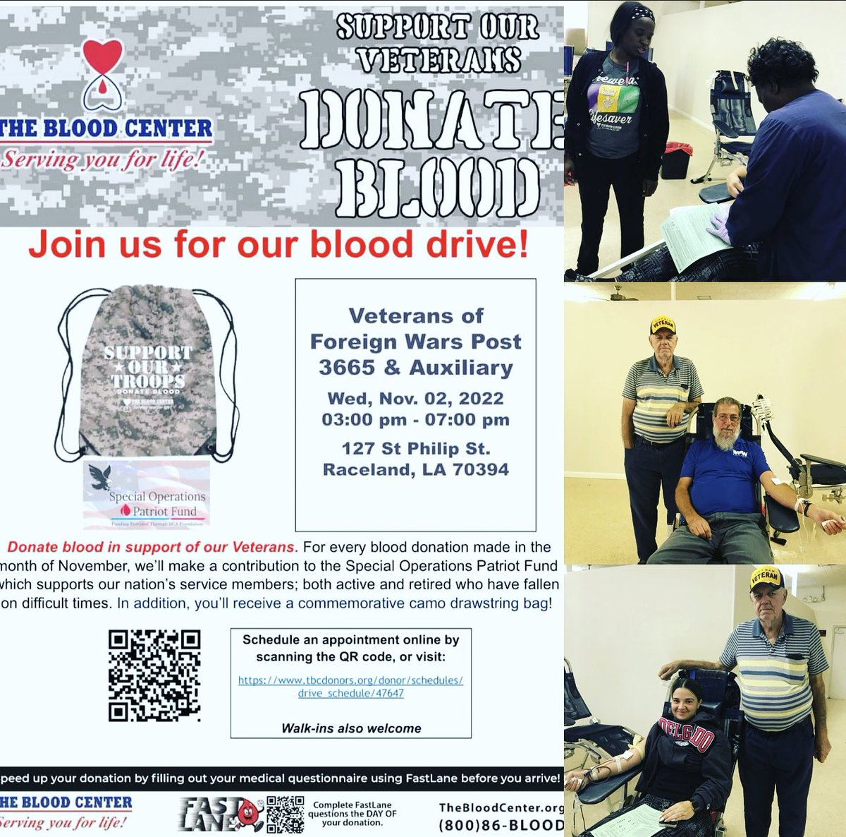 Dallas_Book's tweet photo. Thanks to all who participated !!!

#thebloodcenter #veteransofforeignwars #noonedoesmoreforveterans #veteranssupportingveterans #stillserving #vfwpost3665 #supportourveterans https://t.co/UgALo0PUu2