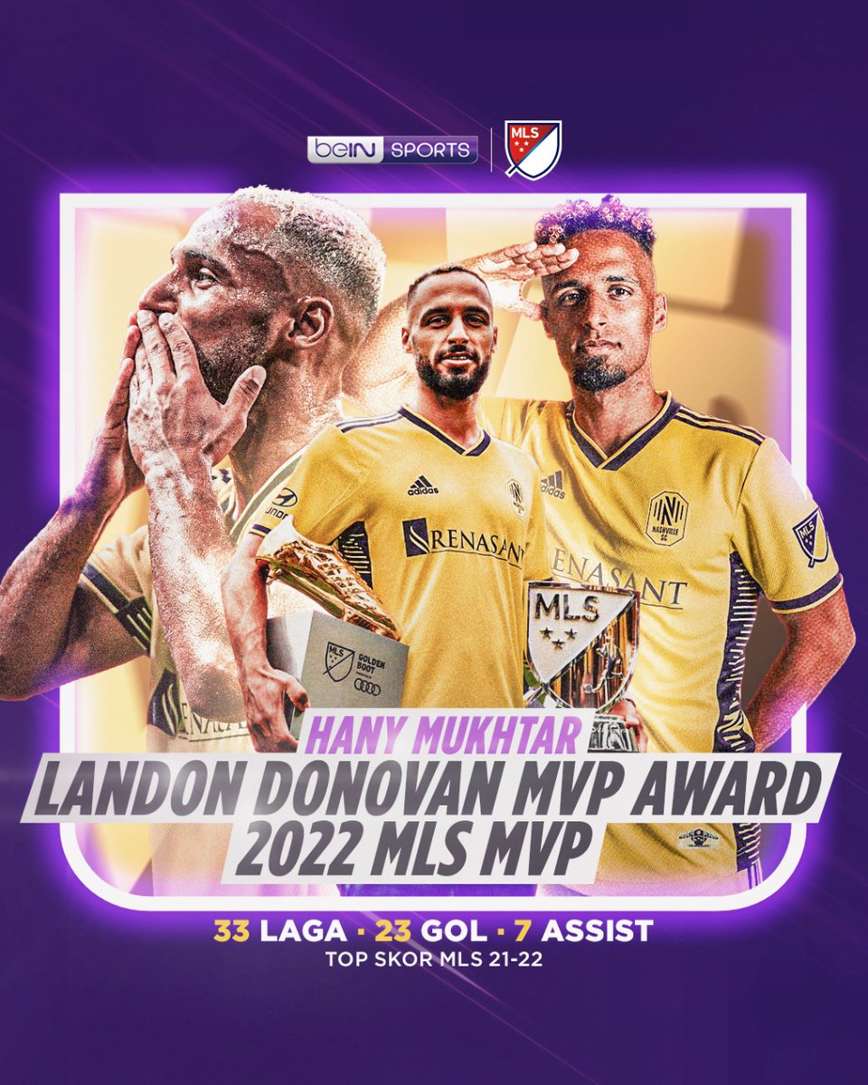 beINSPORTSid's tweet photo. Striker 27 tahun asal Jerman, Hany Mukhtar catatkan performa gemilang di sepanjang berjalannyaMLS reguler tahun ini. Nggak heran, pemain Nashville satu ini pun terpilih sebagai sang MVP ⭐

#beINMLS https://t.co/JDYmcNQcYq