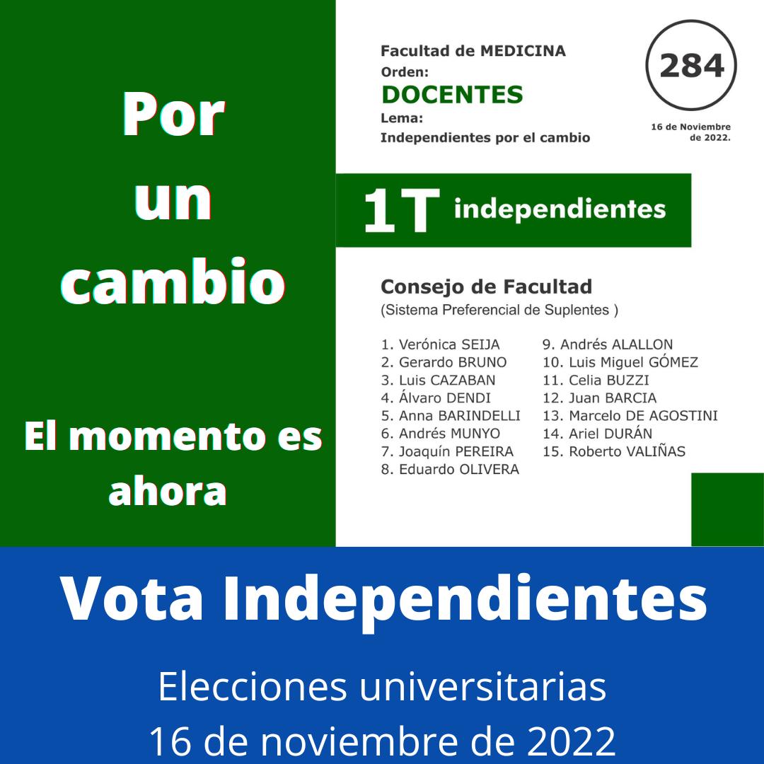 medicos_uy's tweet photo. 1T Independientes
Nuestra lista en Docentes. https://t.co/jcUh4yNiho