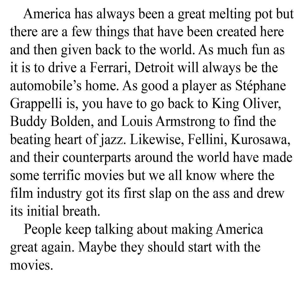 JFrankensteiner's tweet photo. “People keep talking about making America great again. Maybe they should start with the movies.”
— Bob Dylan (The Philosophy of Modern Song) https://t.co/auGMTEth0w