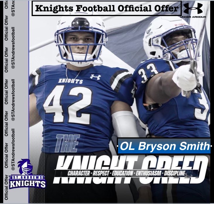 Bryson_70's tweet photo. I am blessed to receive my second offer from @StAndrewsFB Thanks to @andre_twine @BigRic6274 @DeepCreekFB https://t.co/03MwAbFcGg