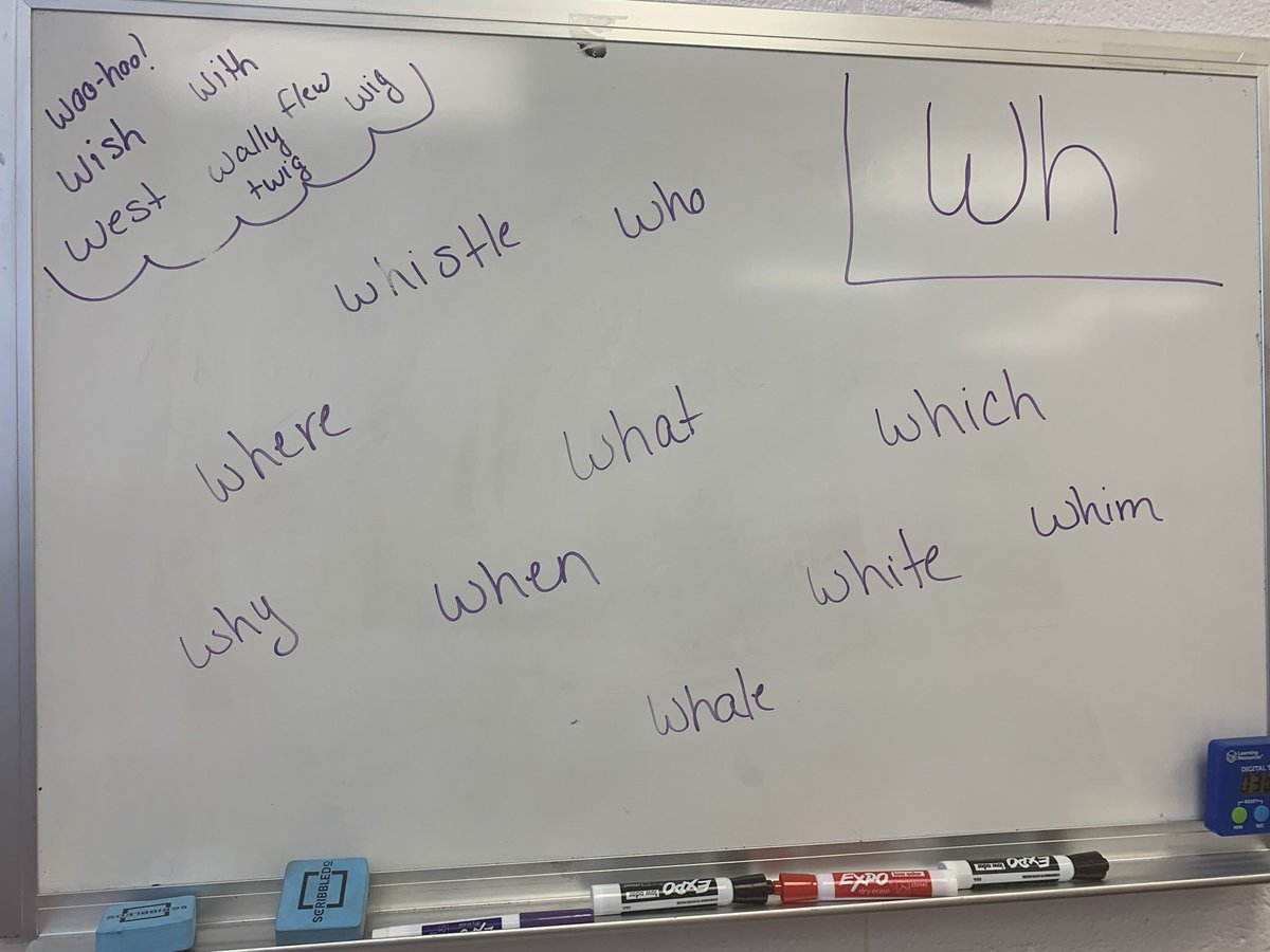 CarrieHester96's tweet photo. Brainstorming “wh” words can be tricky!  So proud of the amazing students I work with for being resilient as they created our list of words! @DranesvilleD #OG #IMSE https://t.co/0G3Bvlm9JK