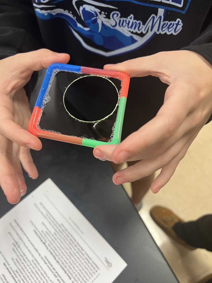 Playing with bubbles shouldn’t be this much fun for high schoolers 🤣 but we totally enjoyed learning about cell membranes in Microbiology last week. Not pictured - the foot-tall bubble tower they created. @MHSTrentSherman