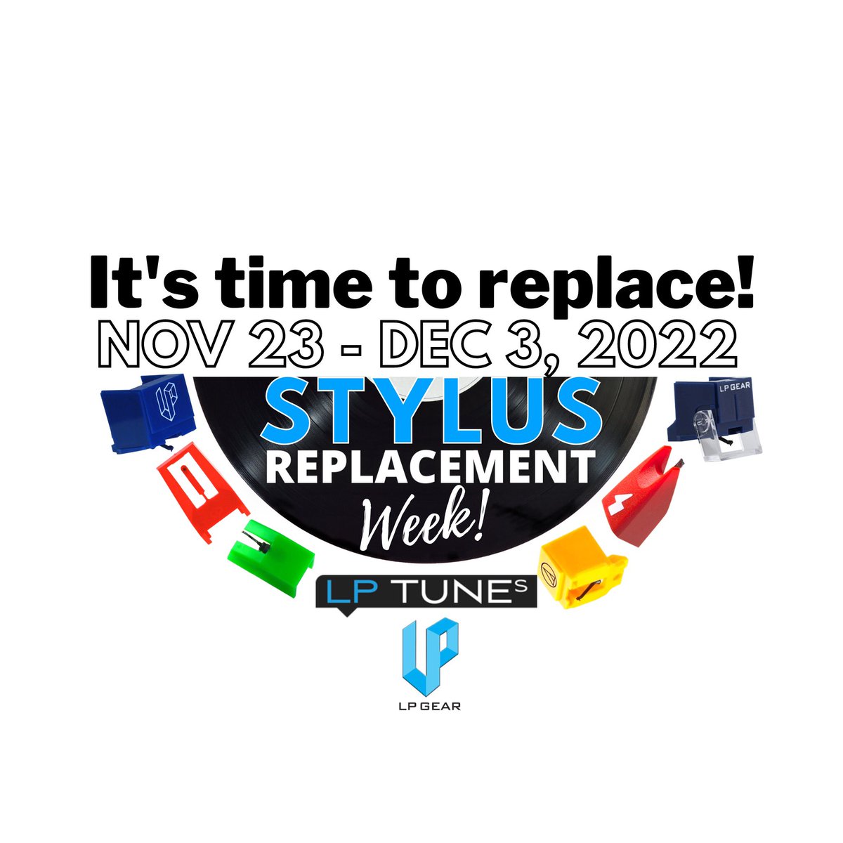 LP_Gear's tweet photo. Get Ready for Stylus Replacement Week!🕺Starting 11/23 thru 12/03 Get 10% OFF Most #styli⚡️🎶 
#lpgear #lptunes #stylus #stylusreplacement #turntableneedles #turntables #vinylcommunity #vinyljunkie #vinyladdict #turntablesetup #audiophiles #vinylenthusiasts #vinylcollectors https://t.co/pPNS39zCkK