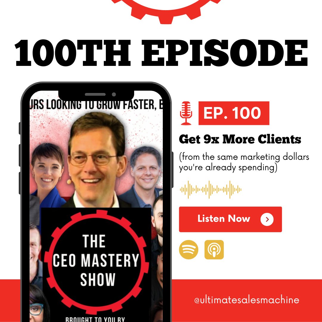 Hey! We just reached a hundred episodes in The CEO Mastery Show Podcast!🥳

We want to thank all of you who continue to support us in our mission to help you succeed as an entrepreneur. 

Celebrate with us by listening to our 100th episode right here: ▶️ bit.ly/3gReymS