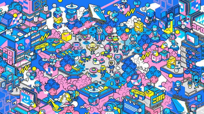 Traveling-together■ Fiasco Soup x BAN8KU ■ Soup's world and collaborative art has begun. koneko goes to play in Fiasco Soup's world.#ban8ku #koneko #fiascosoup #pixelart 