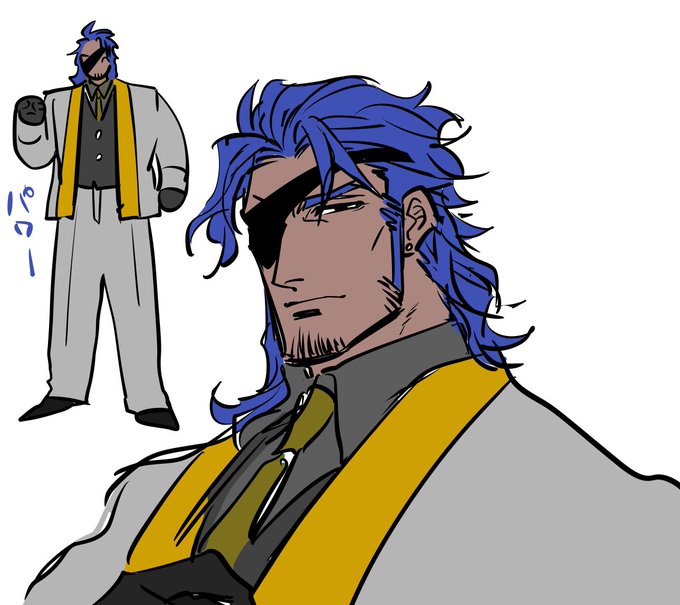 #くくばく_キャラ練り山賊みたいなおじさんになってしまったので服で誤魔化そうとしている 