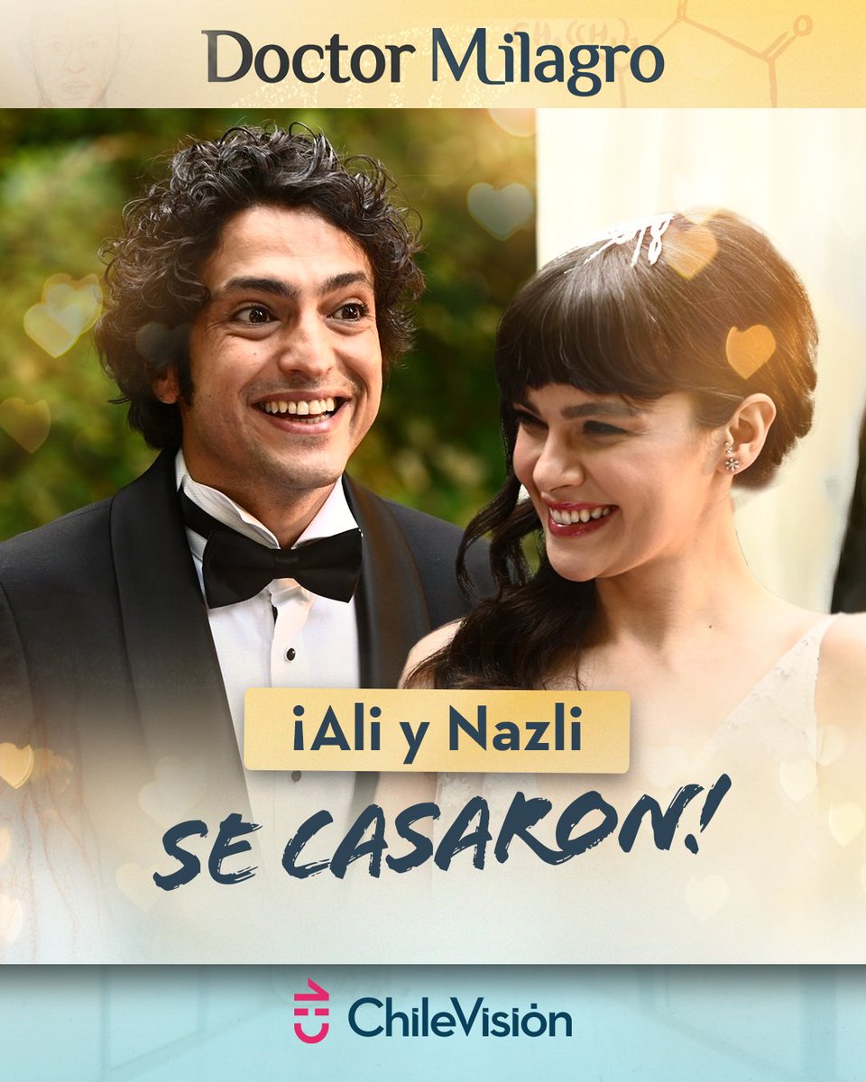 chilevision's tweet photo. Después de mucho tiempo, el amor triunfó 😍 ¡Nazli y Ali son marido y mujer! 🎉

#DoctorMilagroFinal 👨‍⚕️ https://t.co/xbkk3KjFT6
