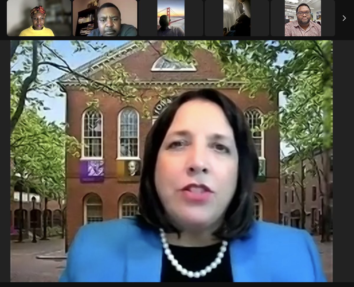 Vivian4StateRep's tweet photo. This evening, I had the honor of introducing t Democratic Nominee for Lt. Governor, Kim Driscoll, at a zoom Town Hall with African diaspora. 
It was also a great opportunity for me to chat with fellow diaspora about increased engagement in our polictical process. 
#mapoli https://t.co/pvAYE37Dfq