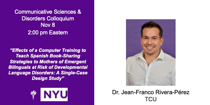 NYU Swallowing Research Lab (@srl_nyu) on Twitter photo Up next in the Fall 2022 NYU CSD Colloquium series... Dr. Jean F Rivera-Pérez from TCU (Nov 8, 2pm). Register to join us online! <a href="/J_Rivera_Perez/">Jean-Franco Rivera-Perez</a> <a href="/NYU_CSD/">NYU Communicative Sciences & Disorders</a> nyu.zoom.us/meeting/regist… Up next in the Fall 2022 NYU CSD Colloquium series... Dr. Jean F Rivera-Pérez from TCU (Nov 8, 2pm). Register to join us online! <a href="/J_Rivera_Perez/">Jean-Franco Rivera-Perez</a> <a href="/NYU_CSD/">NYU Communicative Sciences & Disorders</a> nyu.zoom.us/meeting/regist…