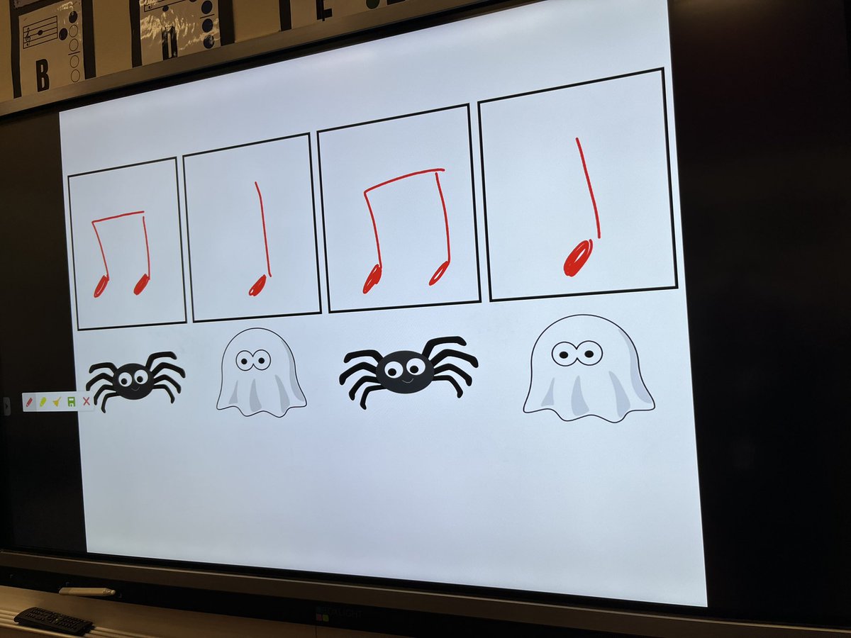 CHEmusicians's tweet photo. Second Grade is doing amazing writing rhythms and finding patterns. #rockwallisdfinearts #risditstartshere #risdfinearts #spider #ghost #quarternote #eighthnotes #music #musicteacher https://t.co/PRI9Z8zYHT