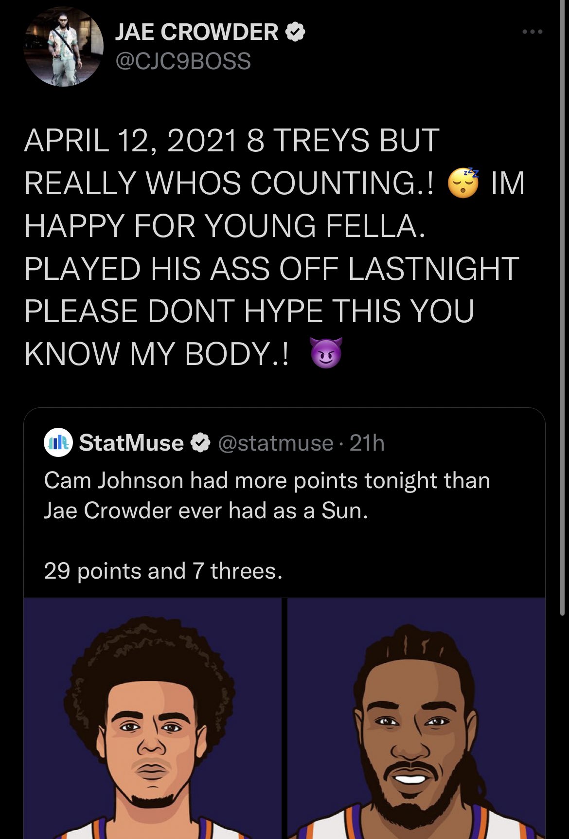 𝘼𝙖𝙧𝙮𝙖𝙣 on Twitter "Jae Crowder deleted tweet https//t.co/29MpEVcYMB