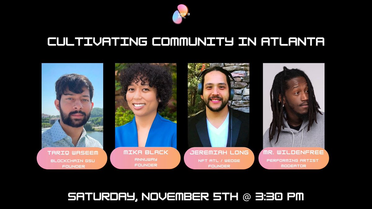 anuuwayorg's tweet image. Saturday!! Our Founder will be joining some amazing speakers doing great things in #ATL @_jdl @0x_Tariq and @MrWildenfree AT the 1st annual @web3_atl conference! Students get in free! Link in @web3_atl bio! See you there 💜💜💜