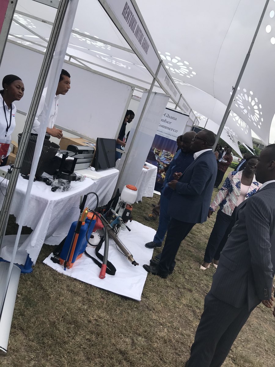The Country General Manager (Julian) <a href="/RentokilGh/">Rentokil Initial Ghana Limited</a> explaining to dignitaries the reasons why they have to make Rentokil Initial Ghana their preferred pest control company at the Africa Industrial Trade Show happening at the Tema free zone.