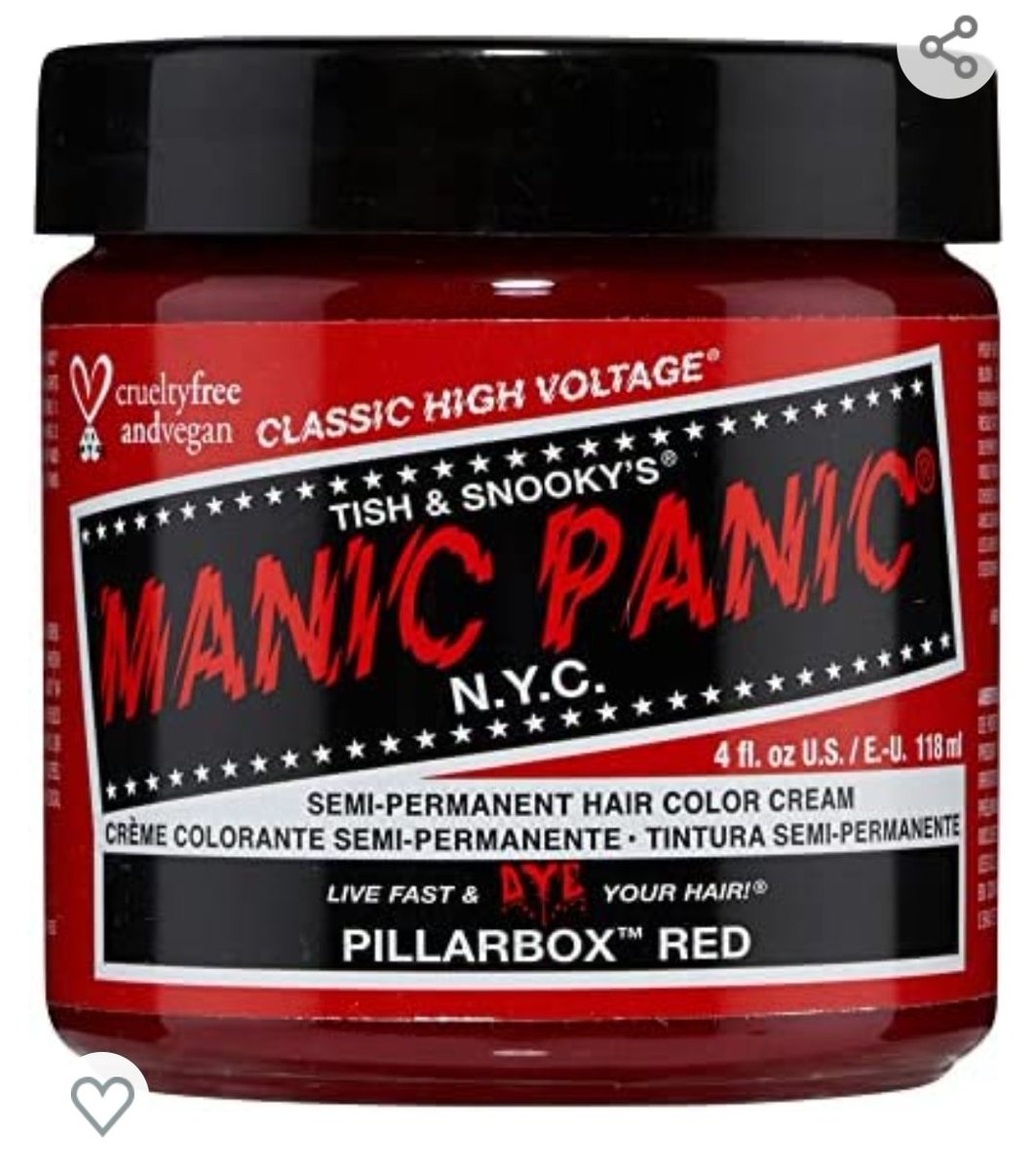 Namakwakindt's tweet photo. MANIC PANIC Pillarbox Red Semi Permanent Hair Color - Cruelty Free, Vegan Classic Dark Red Hair Dye - Safe to Create &amp; Mix Custom Shades (4oz)

#manicpanic #hotcolor #hairdye #pillarboxred #amazon #affiliate
#foryou #viral #vegan

https://t.co/xQLIST2rtM https://t.co/1c591iIWpw