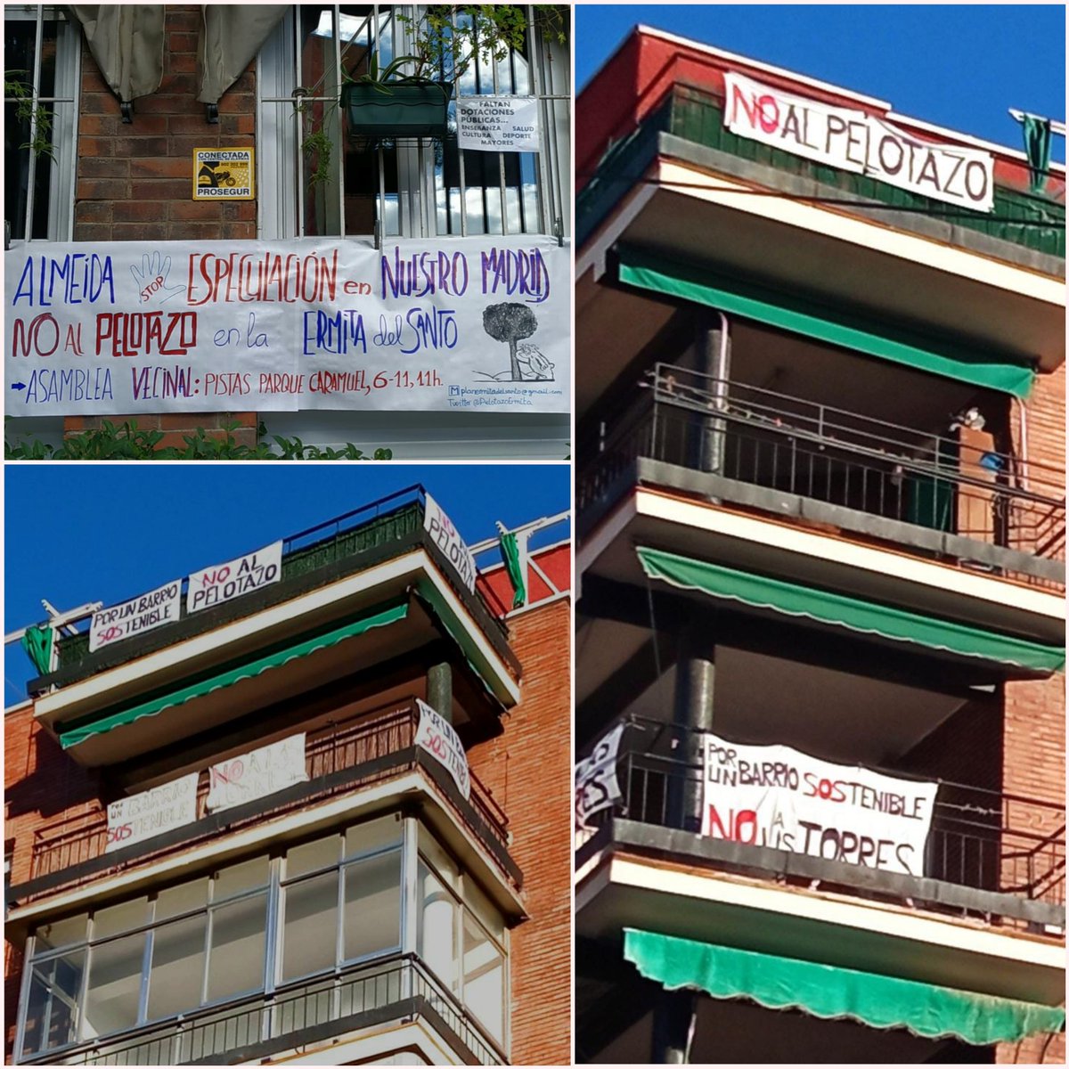 PelotazoErmita's tweet photo. Nuestros balcones hablan porque nuestros barrios no sean tableros de Monopoly para la especulación urbanística. Por una #ciudadsostenible NO a los #pelotazosinmobiliarios #NOalPelotazoErmita https://t.co/WQwQgLlfMg