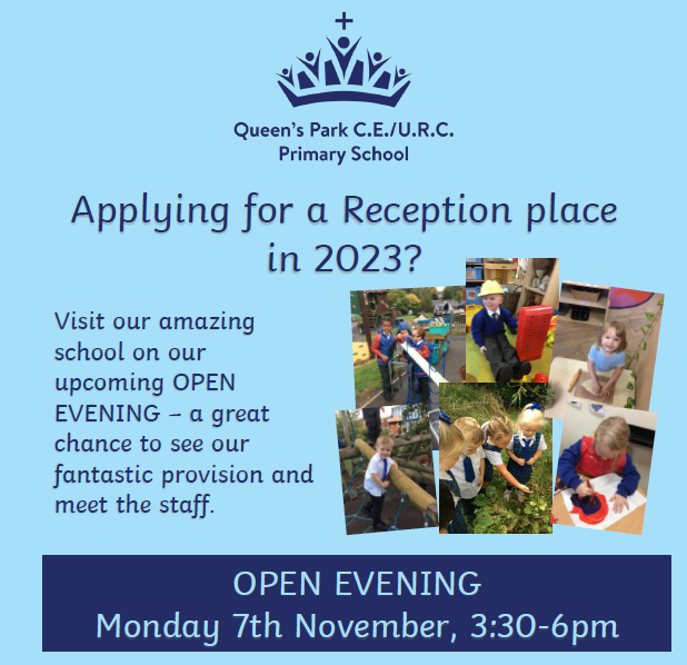 MrWeatherbyQP's tweet photo. Applying for a place at school starting 2023?

Come to our EYFS Open Evening on Monday (7/11/22) from 3:30-6pm.

This is the perfect chance for you to look round our fantastic setting, and to a great chance to speak to the staff and ask any questions you may have.
@QueensCoEURC https://t.co/kE6ayrNGz9