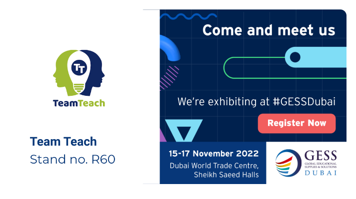 TeamTeachLtd's tweet photo. ✈️✈️Who is visiting GESS this month (15 - 17 Nov 2022)? ✈️✈️

Come and visit stand no. R60 and meet Paul, Dan, Nancy and Liv, they can't wait to see you! 

@GESSeducation #education #positivebehaviourmanagement #dubai #globaleducation #gess2022 #GESSDubai #internationaleducation https://t.co/lamB3W1VRD