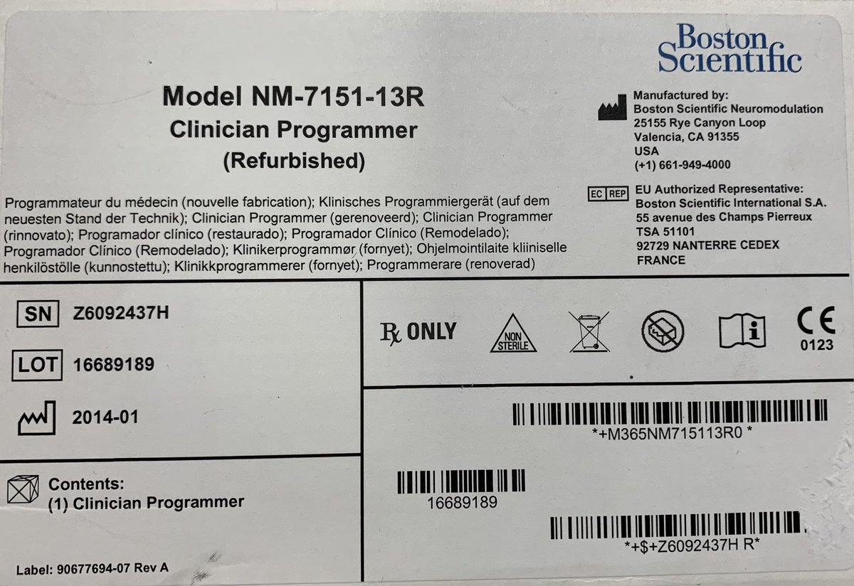GeorgiosMatis's tweet photo. 🔹The history of #SpinalCordStimulation & #neuromodulation!
🔹Look what we found in our drawers 👉🏼 the clinician programmer (CP) NM-7151-13R (refurbished)! 👉🏼 #10kHz stimulation & Precision Plus High Rate (HR) #neurostimulator! (2015!)
🔹The CP communicated with the #IPG via
1/n https://t.co/VENWX40K2g