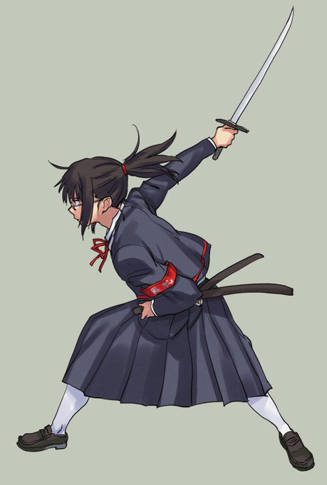 居合からの切り上げ風紀委員 