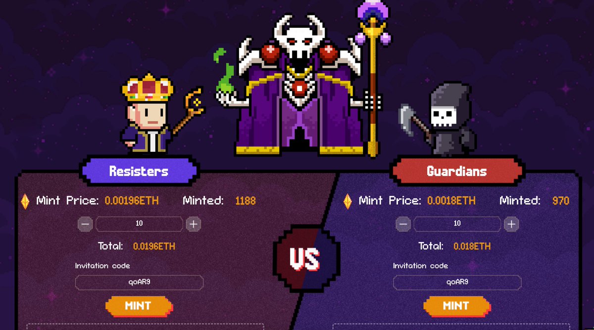 <a href="/RugPullGuardian/">Rug Pull Guardian | Mint UTC7AM</a> 第二期开启，之前第一期最后一个人赚走了6.2eth
第二期玩法与第一期类似，越早参与收益越高，后铸造的人会给之前的人分红，走你邀请的人也会给你分红，早期参与基本可以赚一倍。

记得选左边Resister阵营，因为最后一定是Resister获胜
目前还是白单，4点公售
rugpullguardian.xyz/?tokenId=ktrPGP